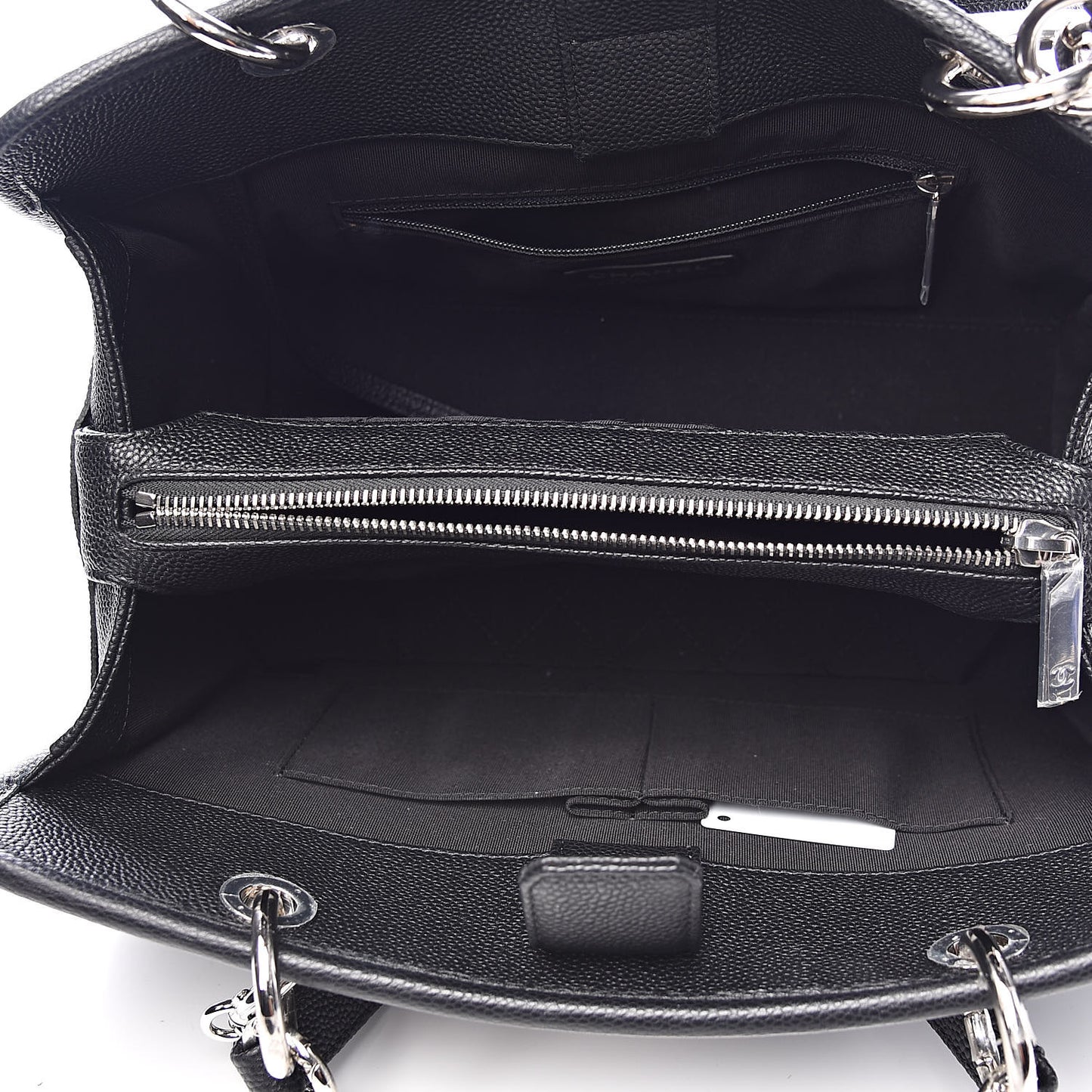 Caviar Stitched Shopping Tote Black