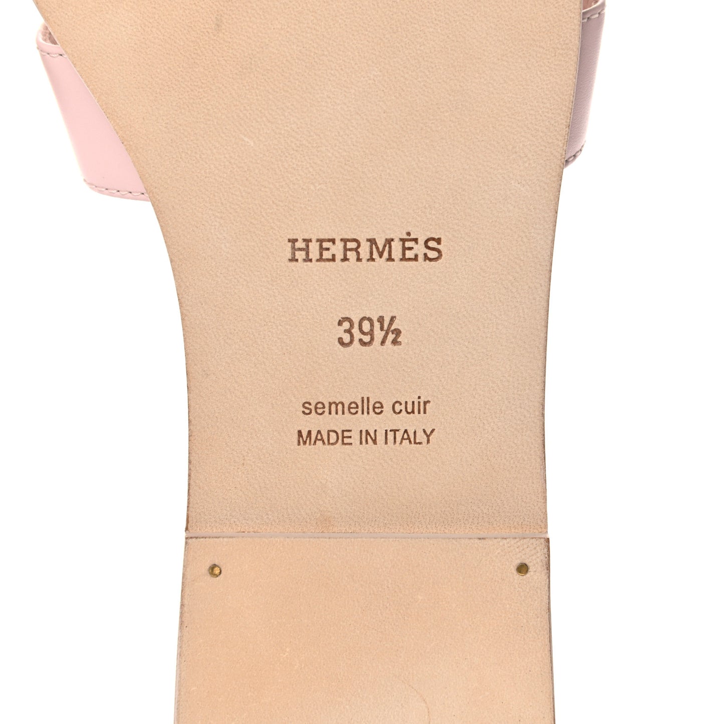 Box Calfskin Oran Sandals 39.5 Rose Pale