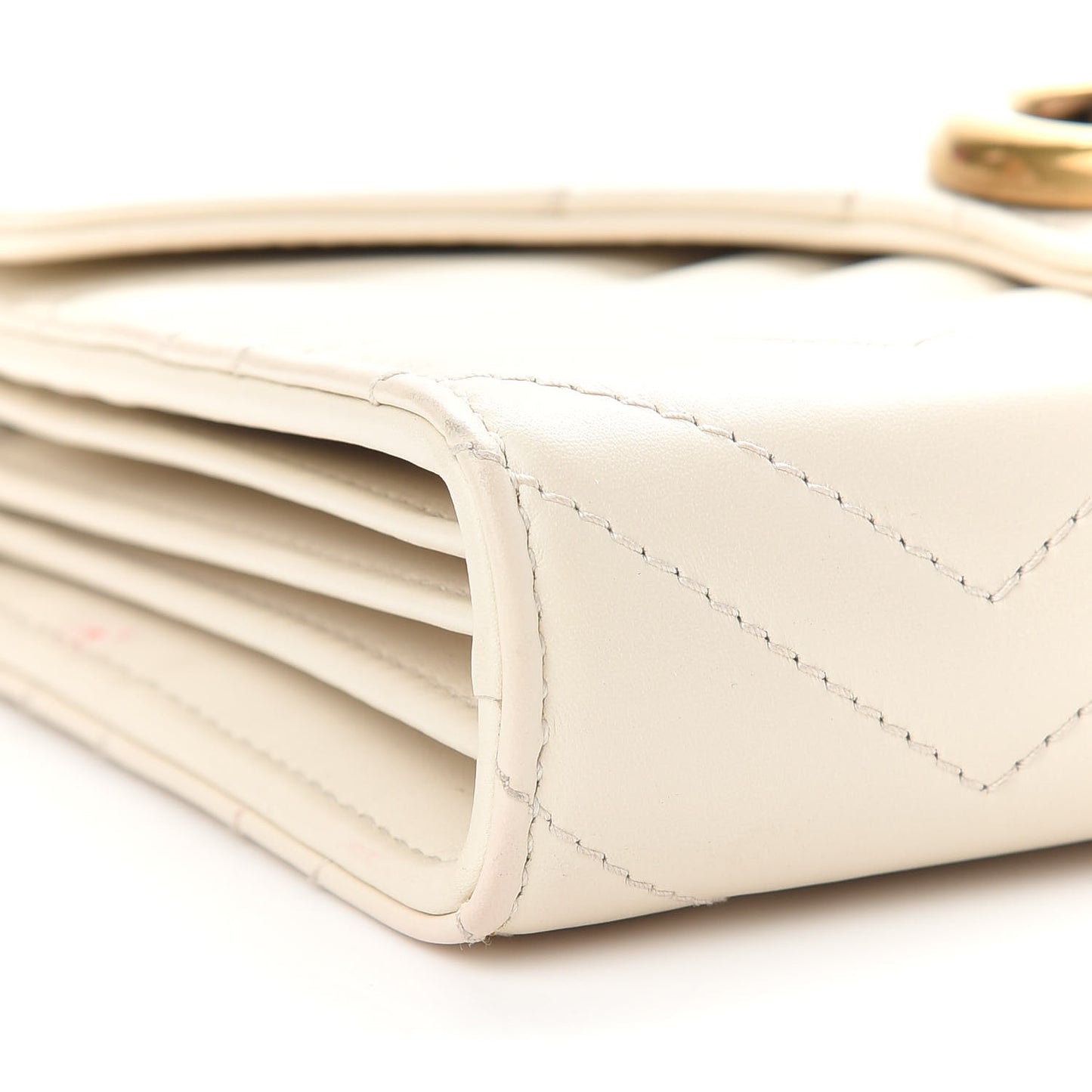 Calfskin Matelasse GG Marmont Chain Wallet Mystic White