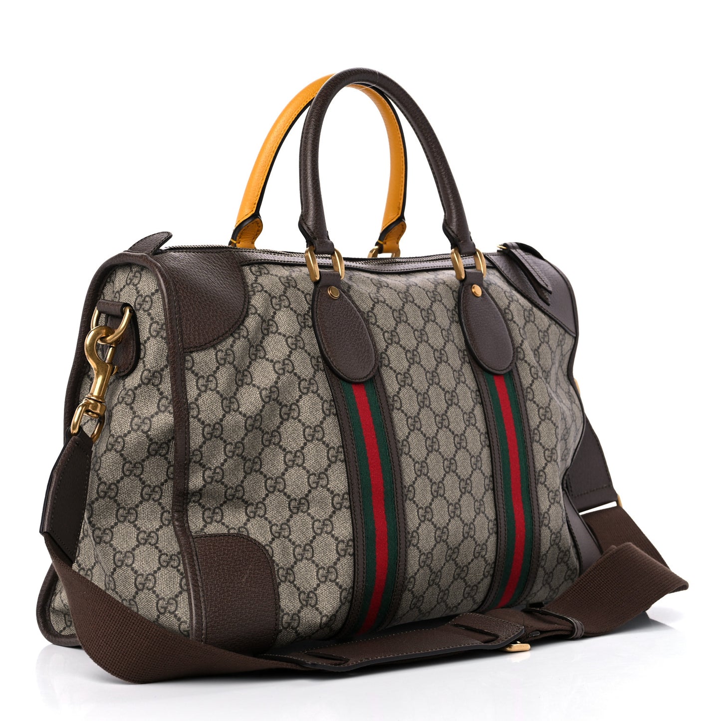 Soft GG Supreme Monogram Web Medium Duffle Bag Beige New Acero Crop