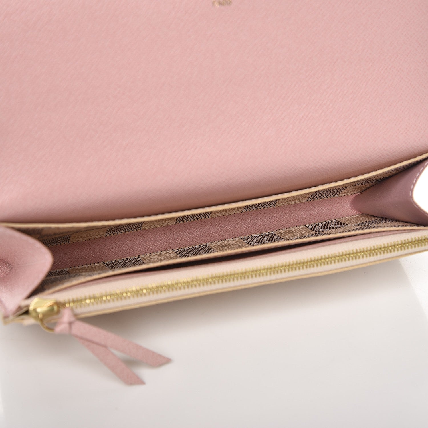 Louis Vuitton Damier Azur Emilie Wallet Rose Ballerine 5 of 7