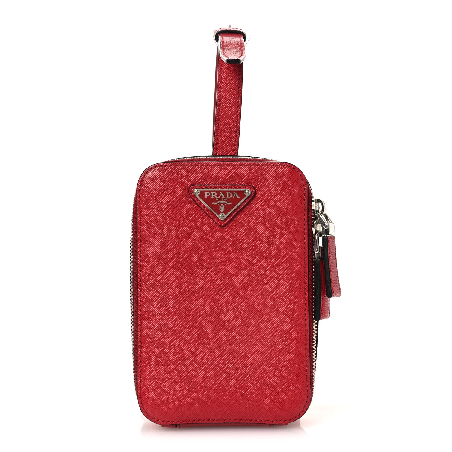 Prada Saffiano Harness Crossbody Travel Pouch Fuoco 1 of 11