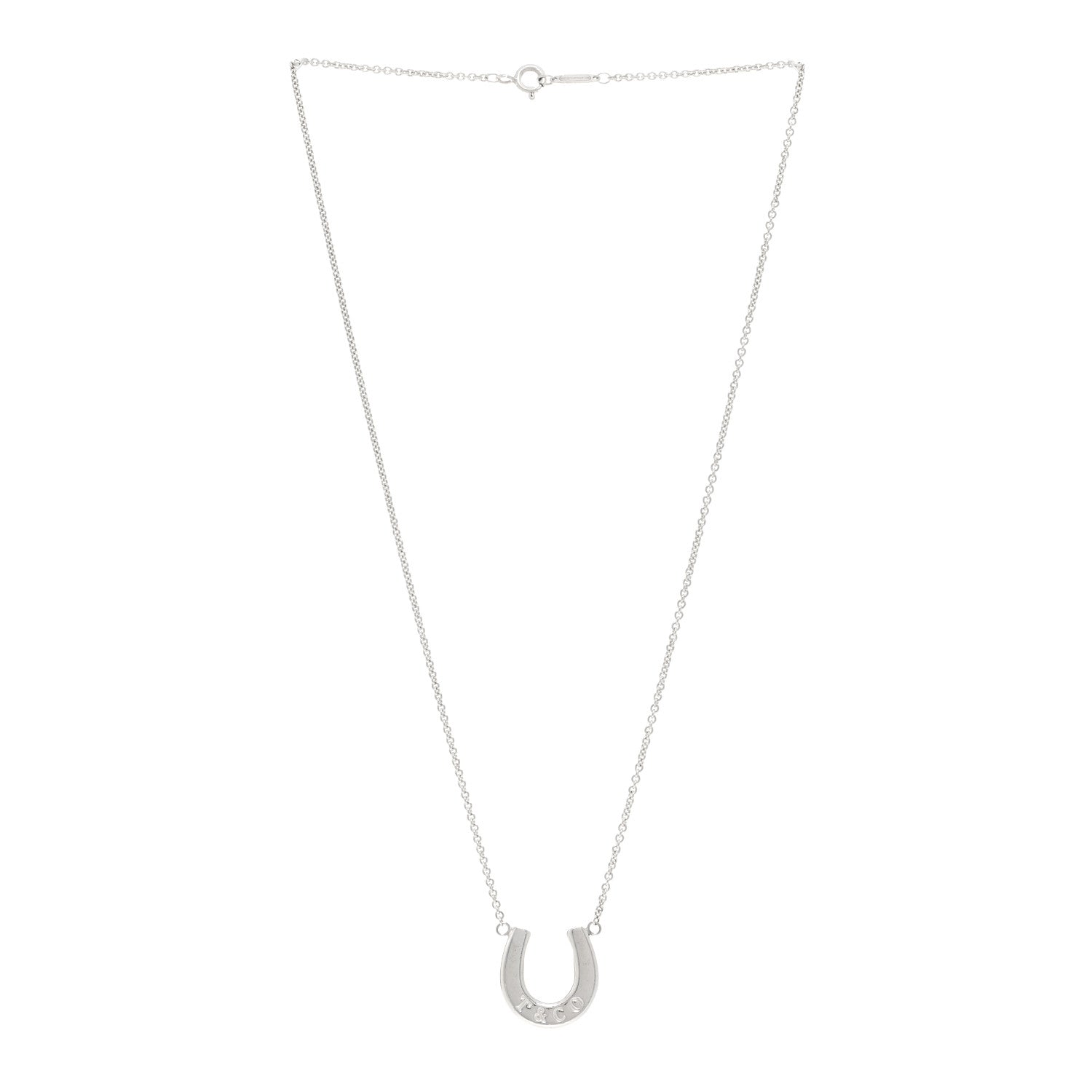 Tiffany Sterling Silver 1837 Horseshoe Pendant Necklace 3 of 4