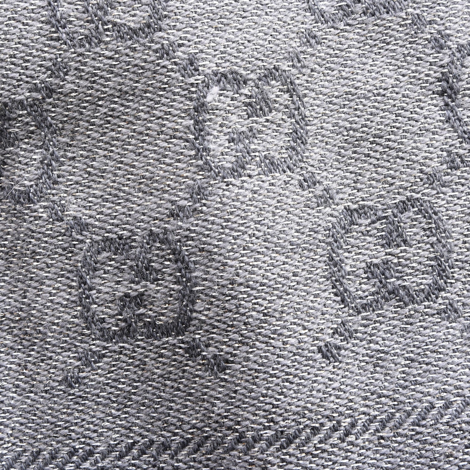 Gucci Wool Jacquard Monogram Fringe Scarf Grey 3 of 5