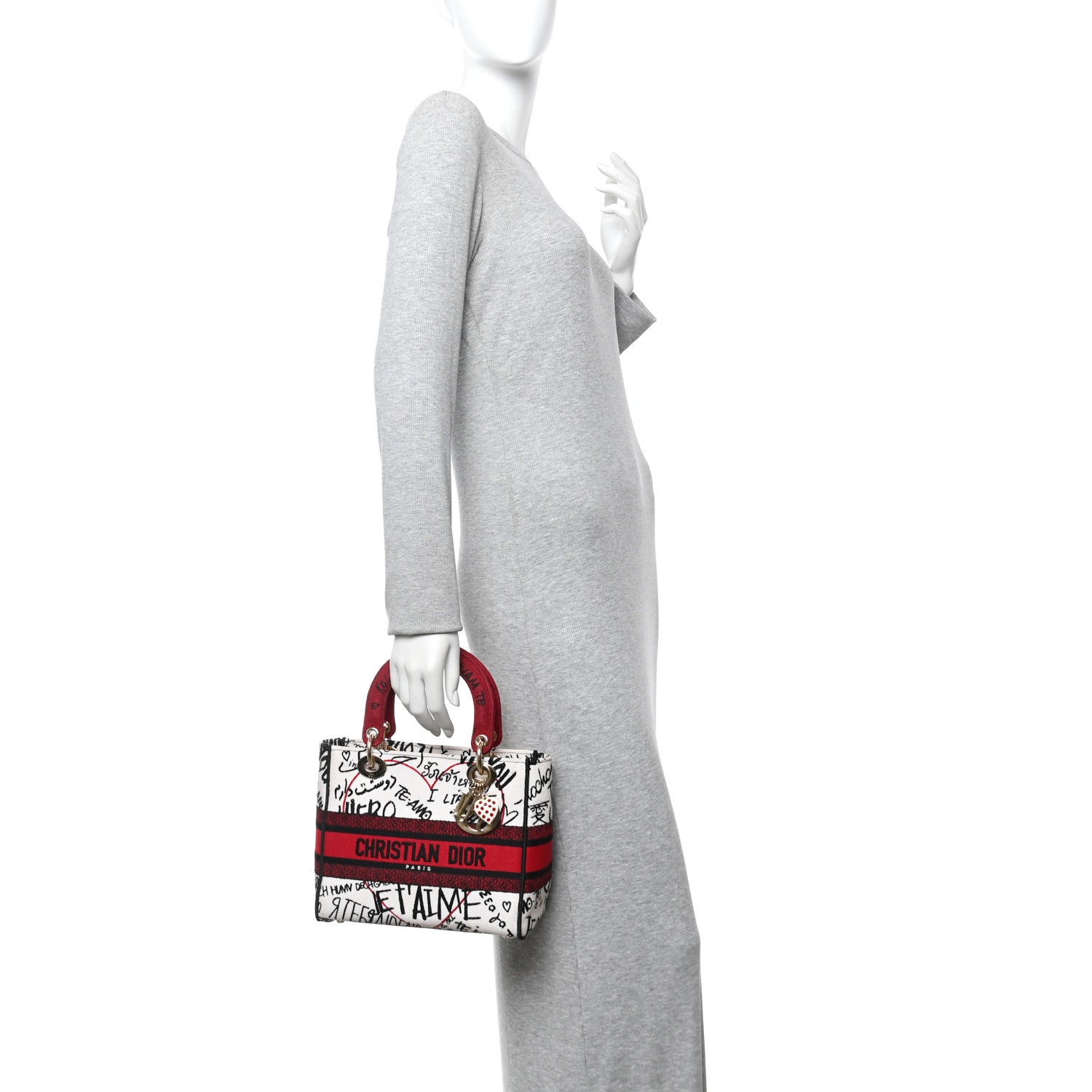Christian Dior Canvas Medium DiorAmour Graffiti Lady D-Lite Latte 2 of 10