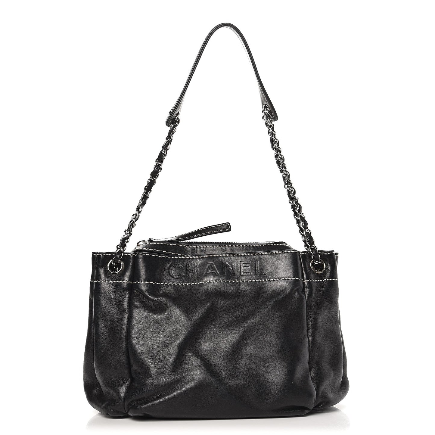 Lambskin Lax Accordion Hobo Black
