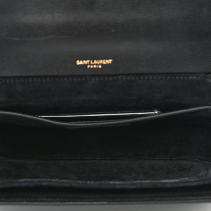 Saint Laurent Smooth Calfskin Suede Medium Bellechasse Black Dark Green 5 of 11