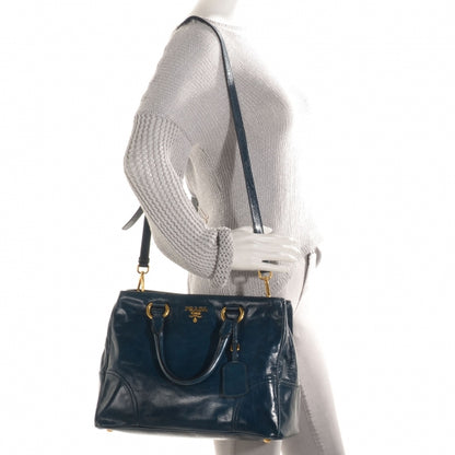 Prada Vitello Shine Tote Denim 2 of 11