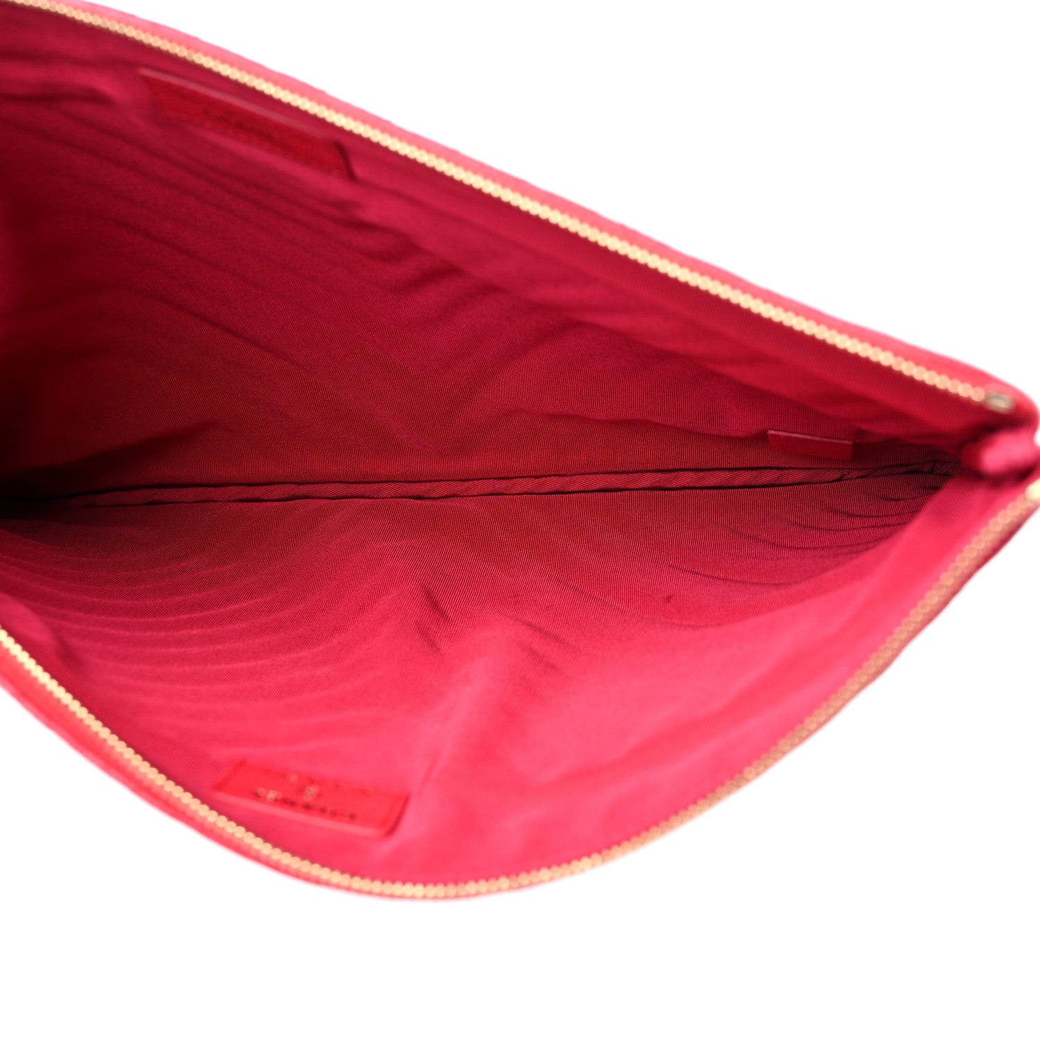 Chanel Caviar Chevron Quilted Large Cosmetic Case Red 5 of 11