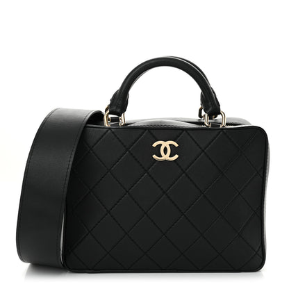 Chanel Calfskin Quilted Travel Kit Vanity Case Black 1 of 11