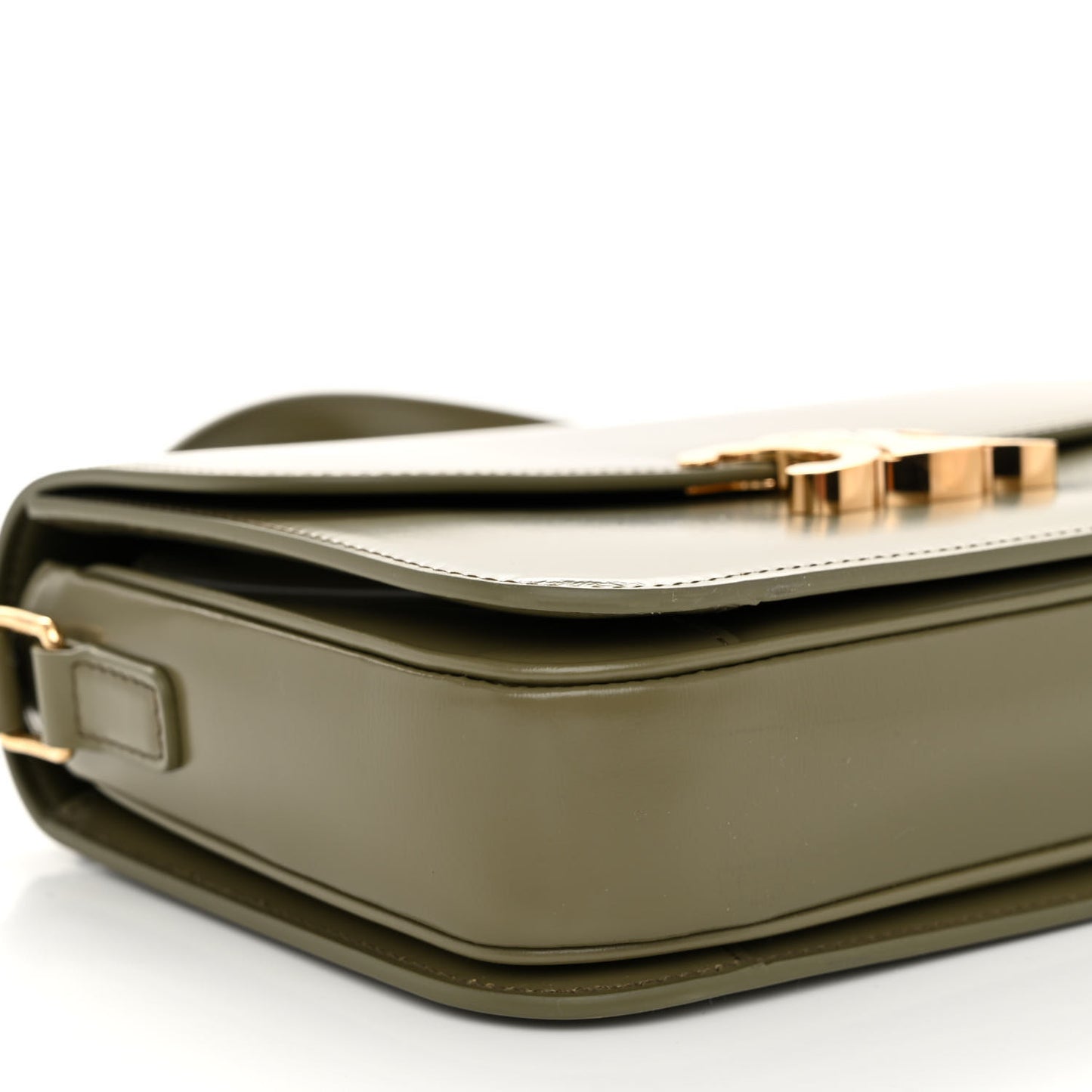 Shiny Calfskin Medium Triomphe Soft Khaki