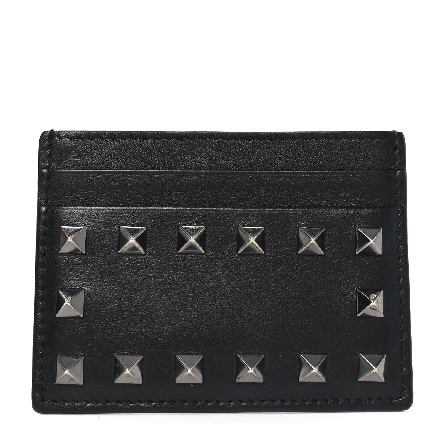 Vitello Rockstud Card Holder Black