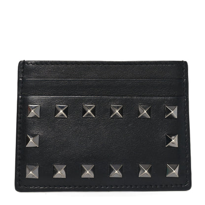 Valentino Garavani Vitello Rockstud Card Holder Black 1 of 6