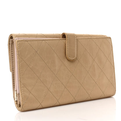 Chanel Metallic Calfskin Quilted Long Flap Wallet Gold 3 of 8