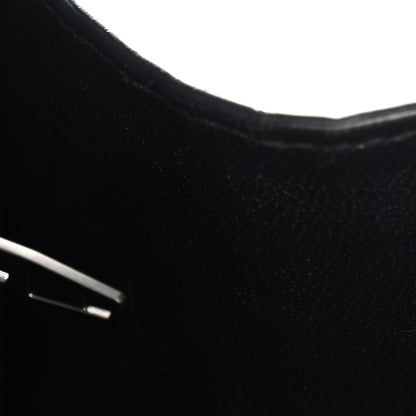 Balenciaga Shiny Calfskin Monochrome Crocodile Embossed Small Hourglass Top Handle Bag Black 11 of 12