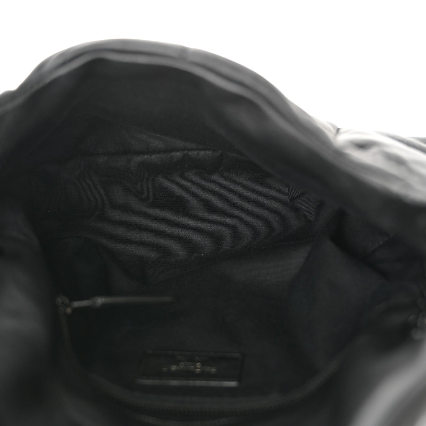 Lambskin Quilted Monogram Monochrome Small Loulou Puffer Chain Satchel Black