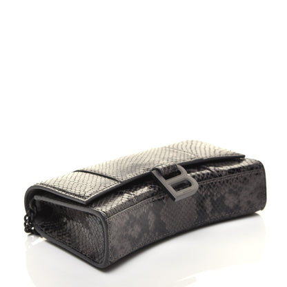 Balenciaga Shiny Calfskin Python Effect Hourglass Chain Bag Dark Grey Black 4 of 8