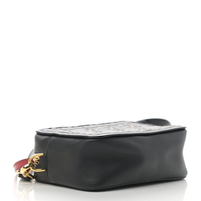 Fendi Vitello Century Bi-Color FF 1974 Embossed Mini Camera Case Maya Black 4 of 17
