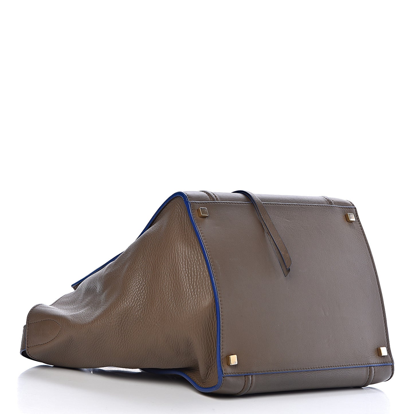 Supple Calfskin Medium Phantom Luggage Khaki Cobalt Trim