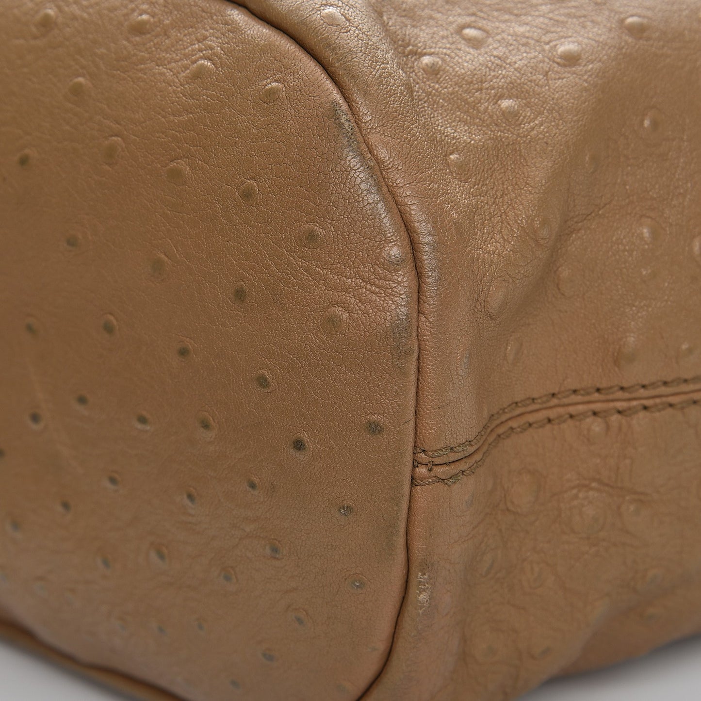 Calfskin Ostrich Embossed Medium Nightingale Brown