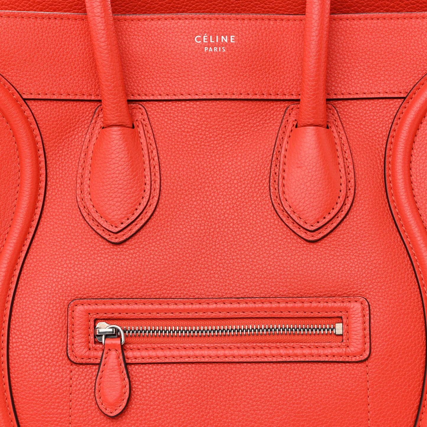Drummed Calfskin Mini Luggage Vermillion