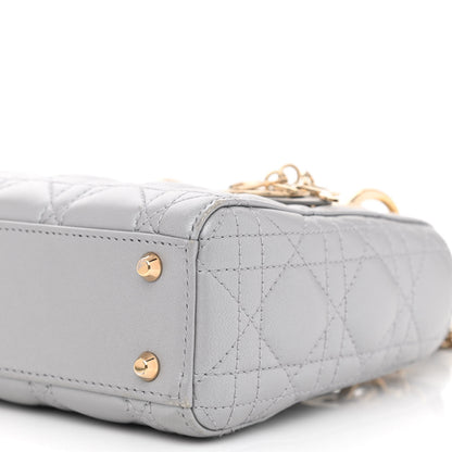 Christian Dior Metallic Lambskin Cannage Mini Lady Dior Grey 8 of 9