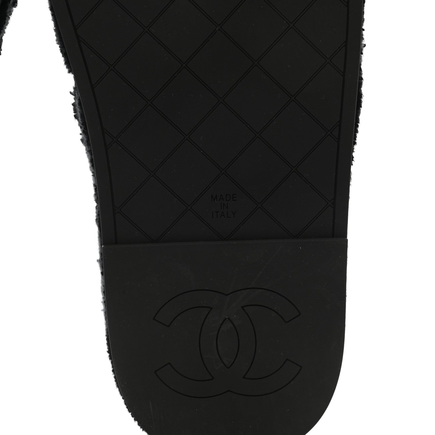 Chanel Terry Cloth Lambskin CC Sandals 36 Black 6 of 9