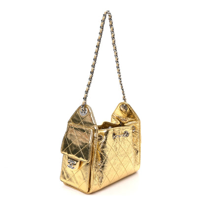 Chanel Metallic Aged Calfskin Quilted Mini Chanel 25 Handbag Gold 2 of 10