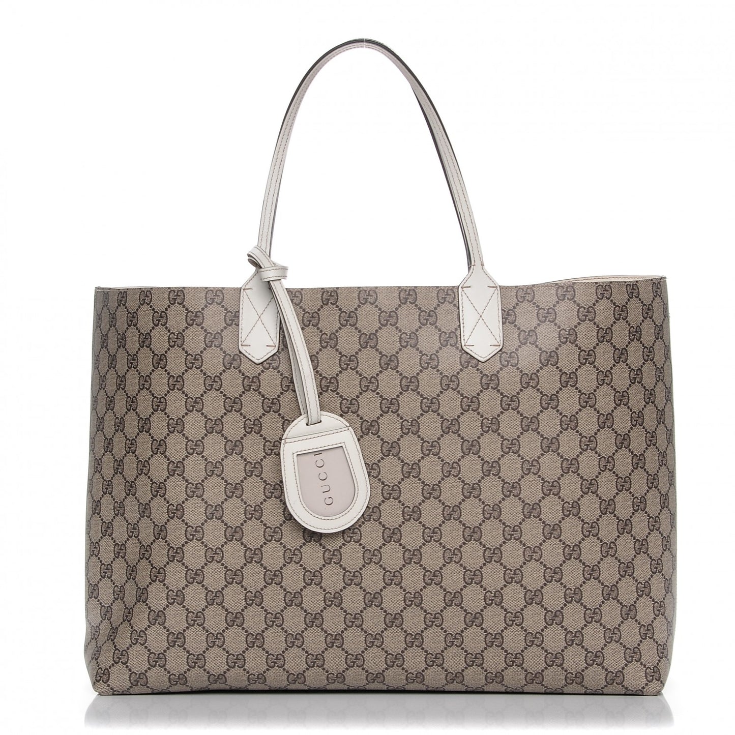 Calfskin GG Supreme Monogram Large Reversible Tote White
