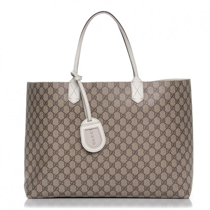 Gucci Calfskin GG Supreme Monogram Large Reversible Tote White 1 of 10