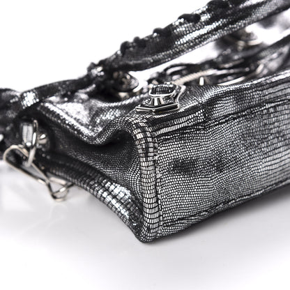 Balenciaga Metallic Calfskin Lizard Embossed Silver Metallic Edge Hardware Nano City Silver 5 of 9