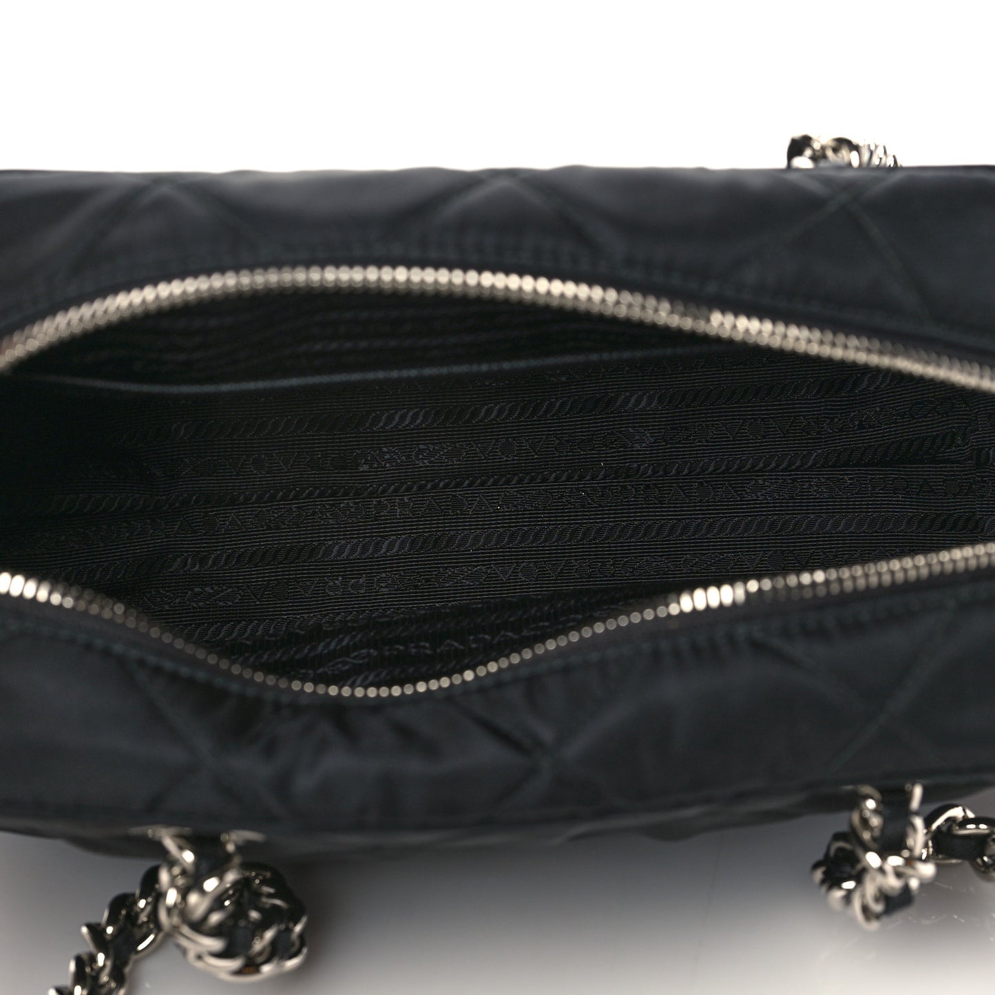 Nylon Tessuto Impuntu Quilted Shoulder Bag Black