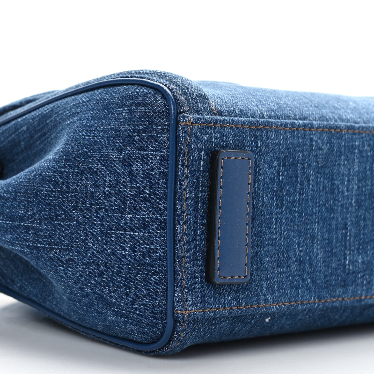 Denim La Medusa Chain Tote Navy Blue