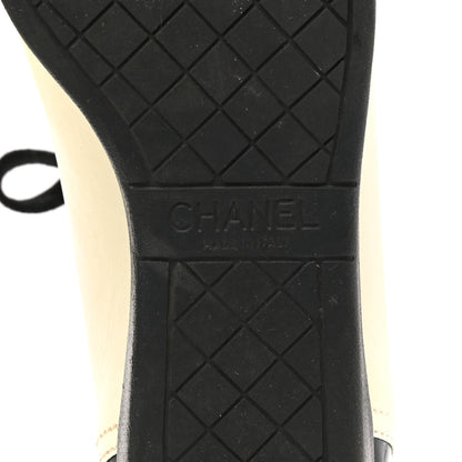 Chanel Lambskin Patent Calfskin CC Sneakers 37.5 White Black 6 of 9