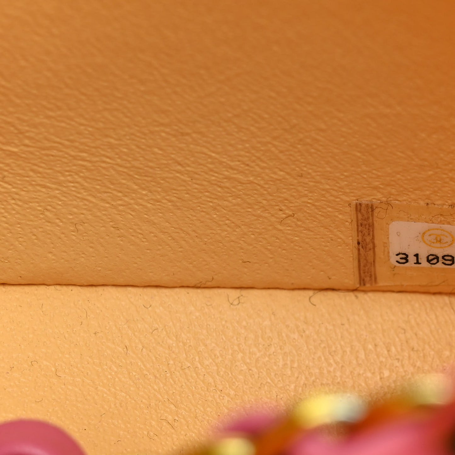 Lambskin Quilted Mini Rectangular Flap Pink Yellow