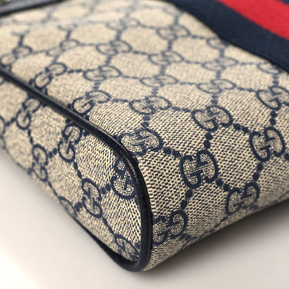 Gucci GG Supreme Monogram Textured Dollar Calfskin Web Small Ophidia Messenger Bag Beige Blue 8 of 9