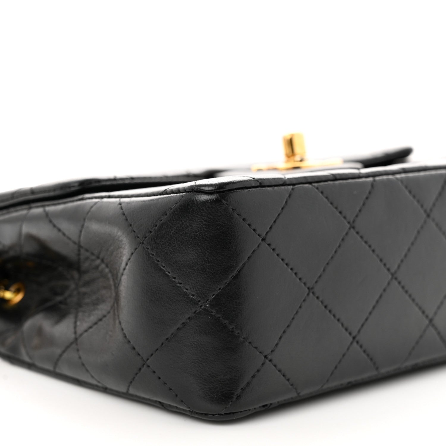Chanel Lambskin Quilted Mini Square Flap Bag Black 9 of 12