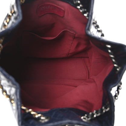 Chanel Aged Calfskin Quilted Small Gabrielle Backpack Blue Black 5 of 10