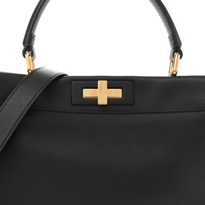 Fendi Vitello Seta Shiny Nappa Medium Peekaboo Iconic Satchel Black 8 of 10