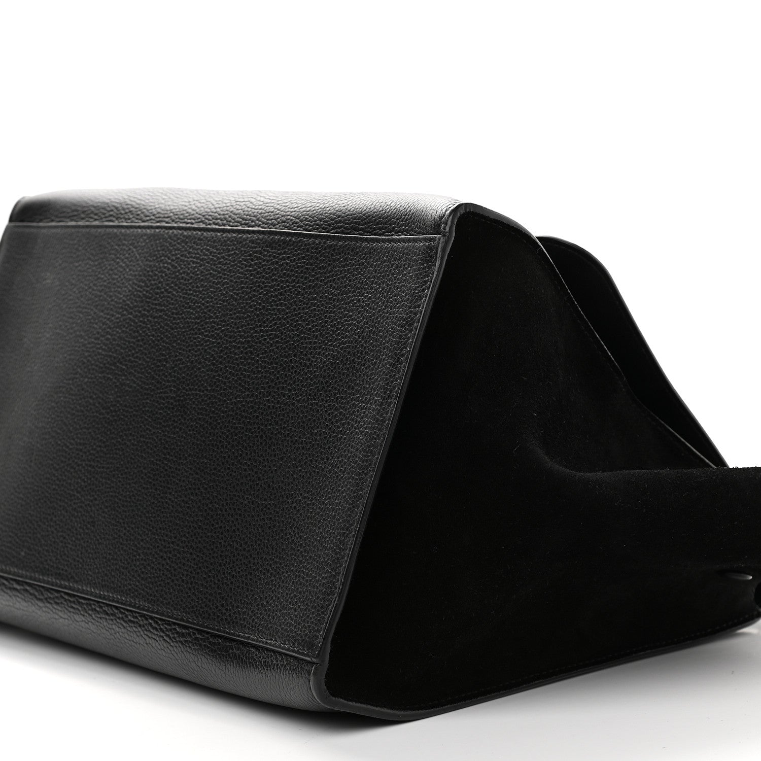 Celine Drummed Calfskin Suede Medium Trapeze Black 8 of 10