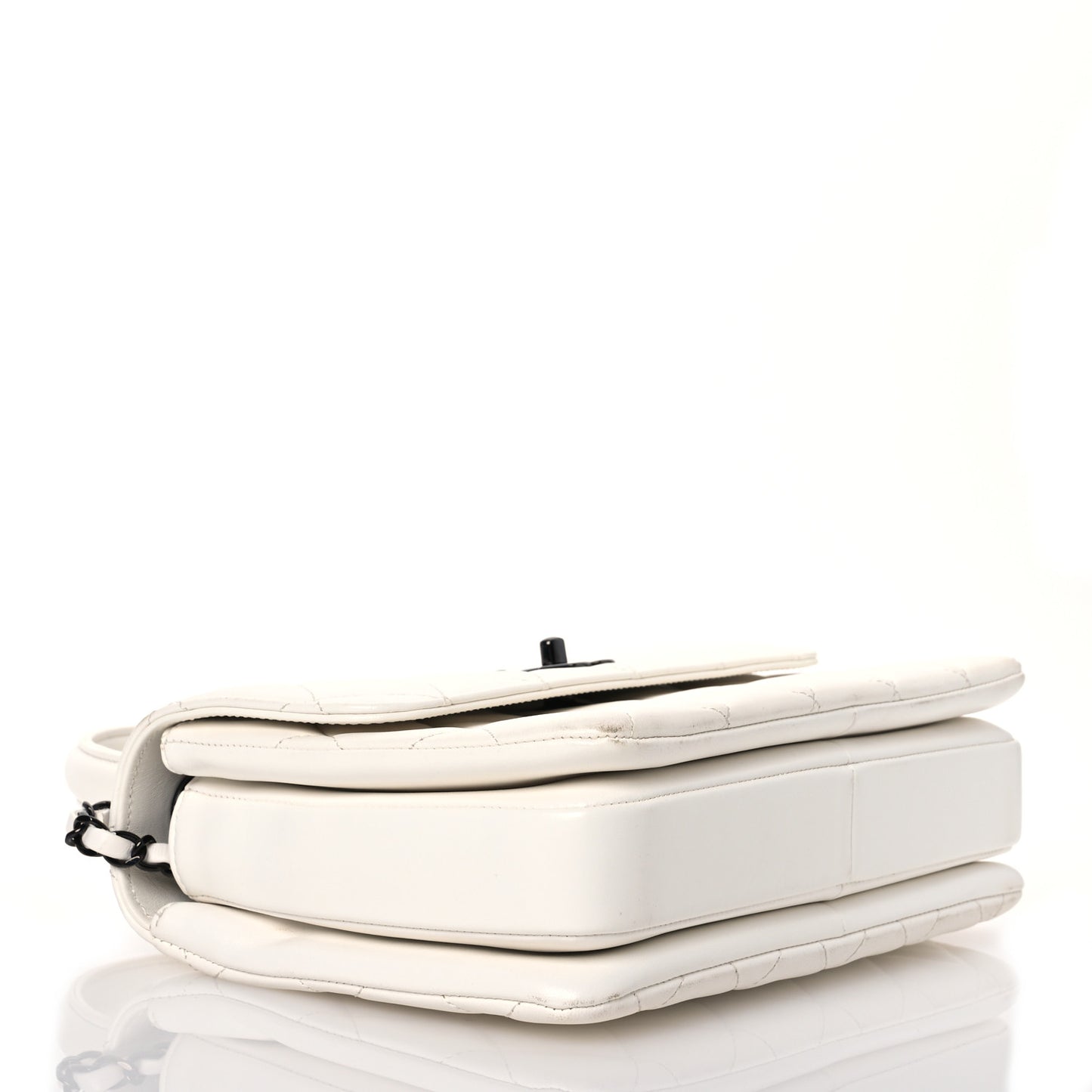 Lambskin Quilted Small Trendy CC Dual Handle Flap Bag White