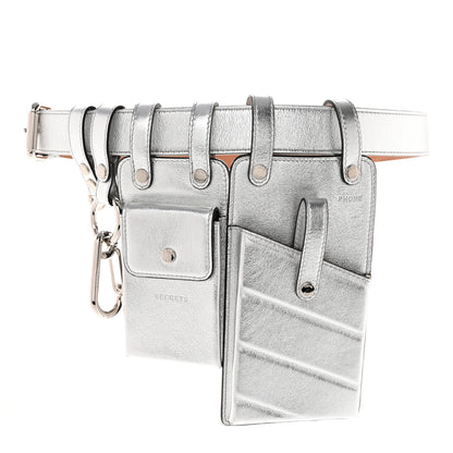 Fendi Vitello Catalan Mirror Multi Accessory Belt Argento 1 of 10
