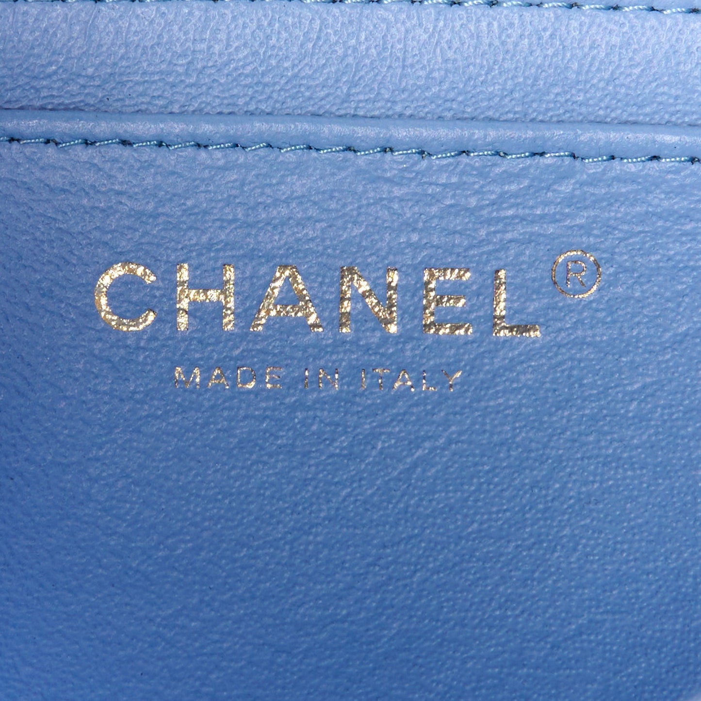 Lambskin Quilted Mini Rectangular Flap Light Blue