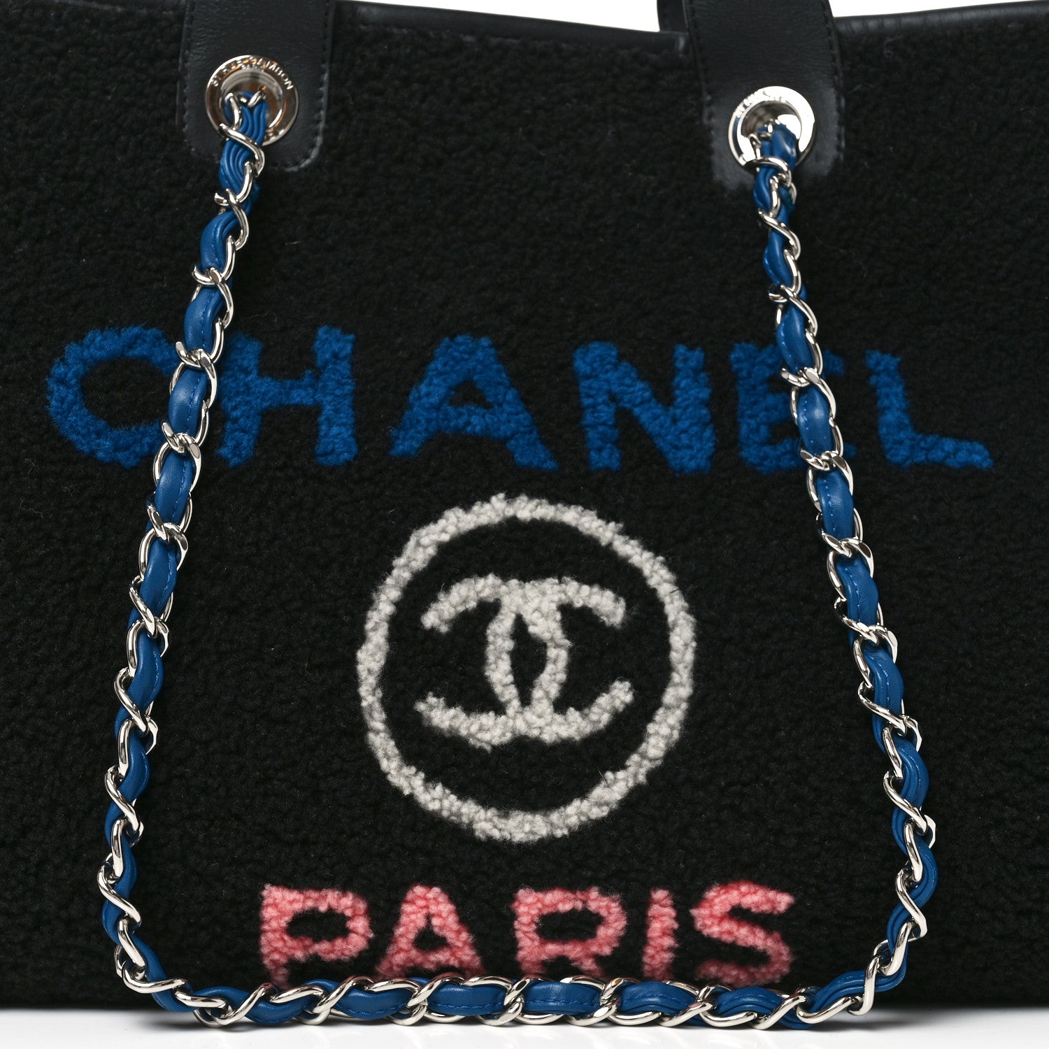 Chanel Shearling Large Deauville Tote Black 8 of 10
