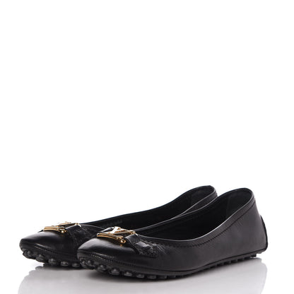 Louis Vuitton Calfskin Oxford Ballerina Flats 38 Black 3 of 10