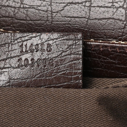 Gucci Monogram Horsebit Clutch Dark Brown 7 of 14