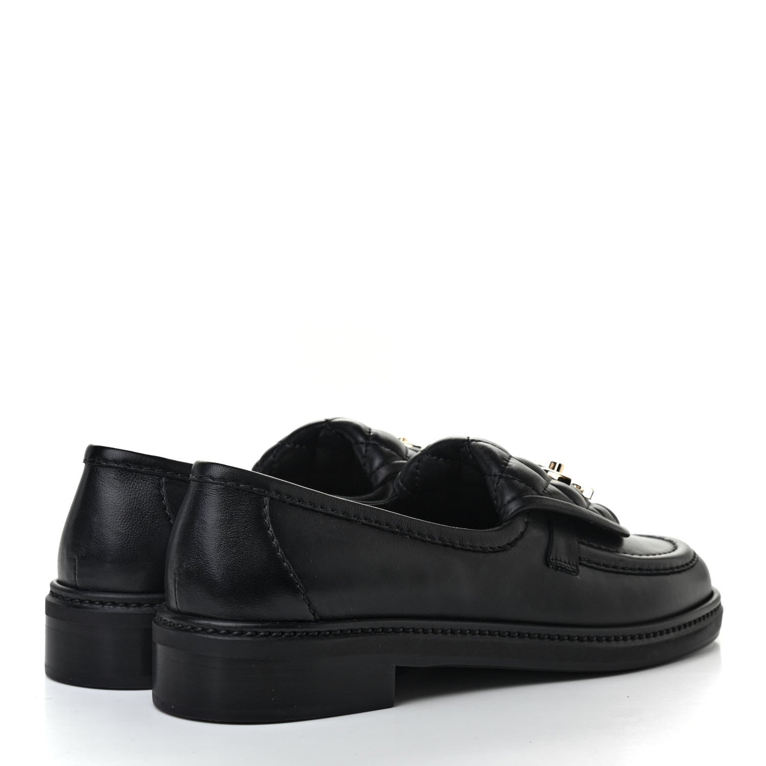 Chanel Lambskin Quilted CC Turnlock Loafers 38 Black 4 of 8