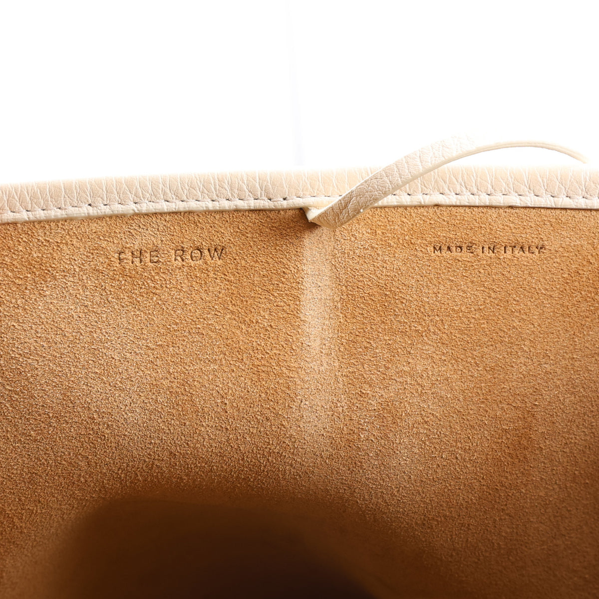 Grained Calfskin Medium N/S Park Tote Ivory