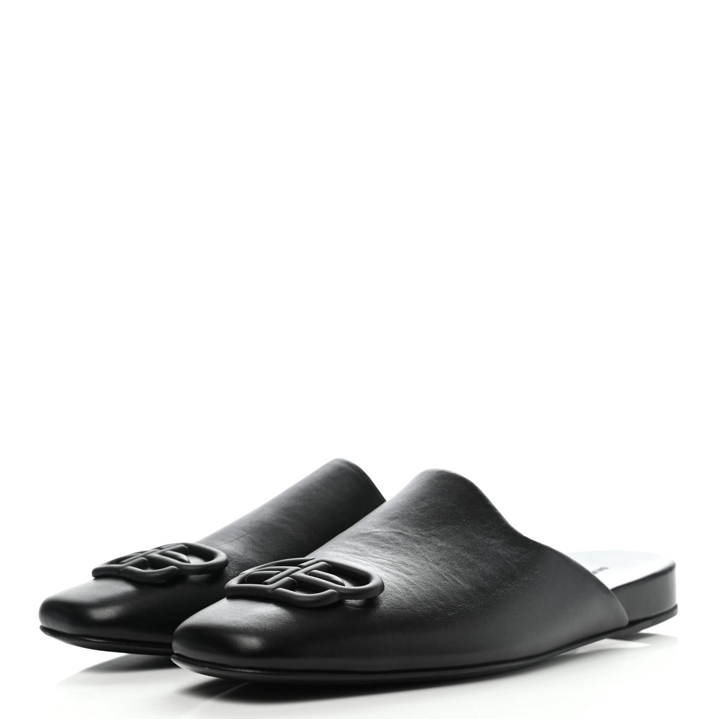 Smooth Calfskin Cozy BB Flat Carrera Mules 37 Black