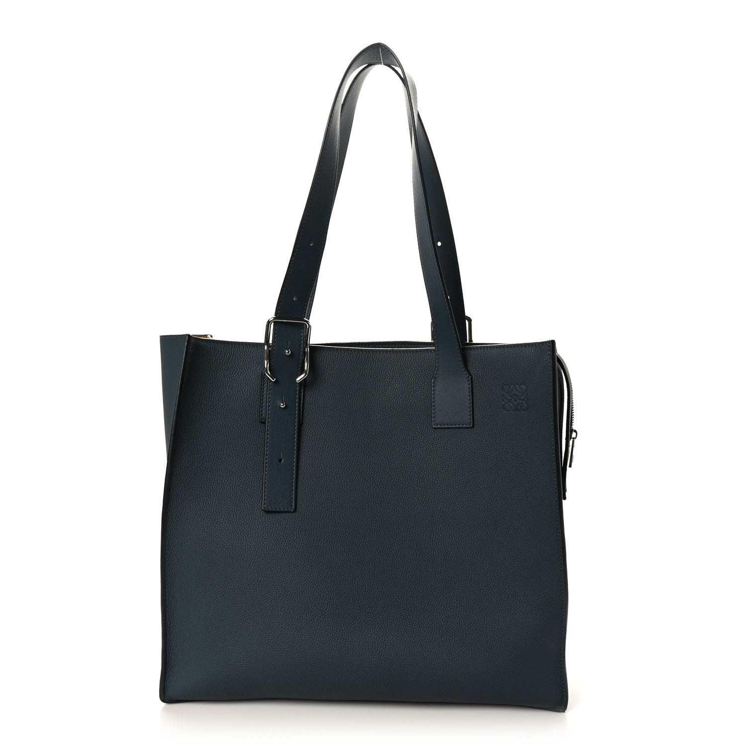 Loewe Soft Grained Calfskin Buckle Zip Tote Blue 1 of 8